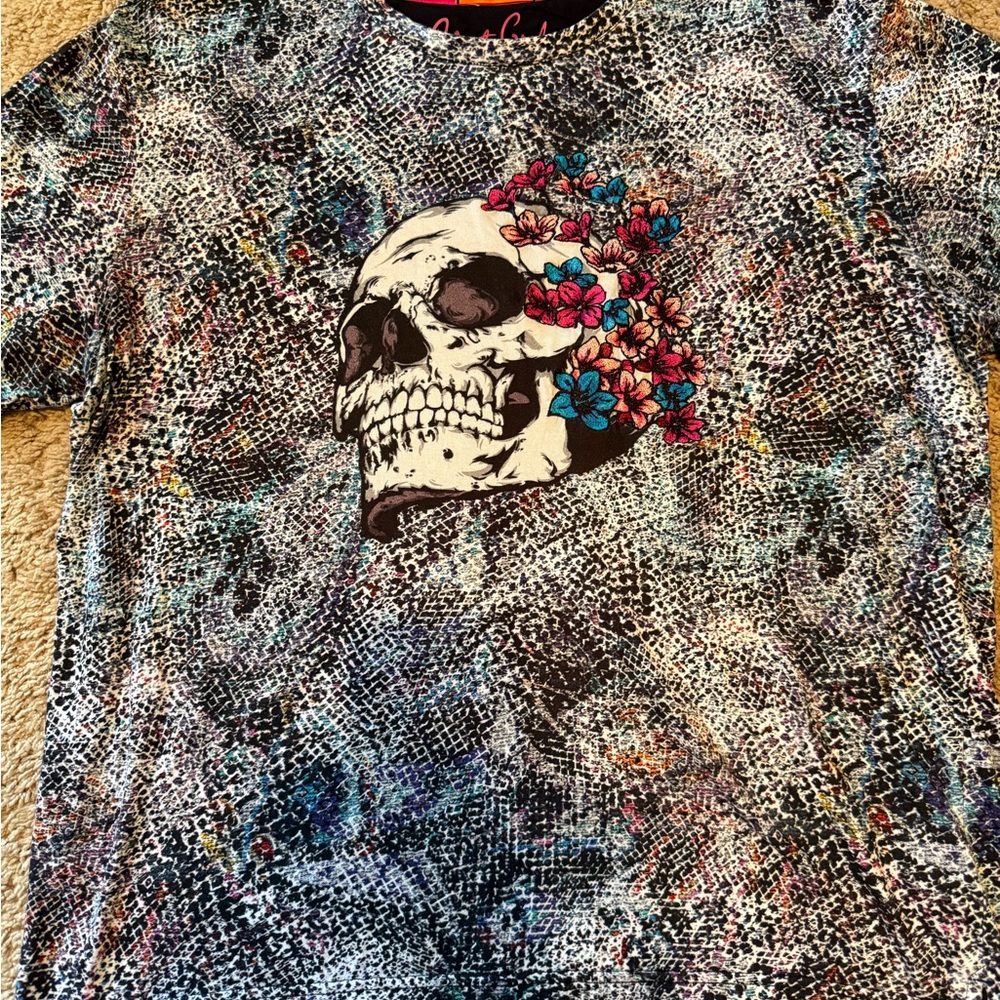 Robert Graham Multi color skull with embroidery